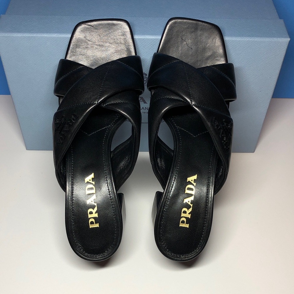 New Authentic Prada Black Leather Mules for Women Size 38! - Picture 7 of 12
